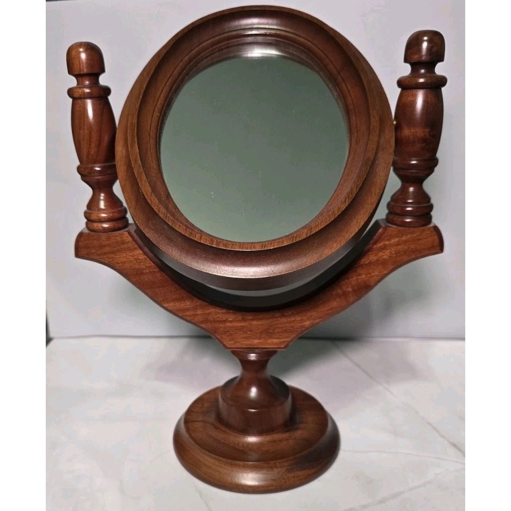 Vintage Handmade Solid Walnut Tilting Mirror Made By D.L. Morley